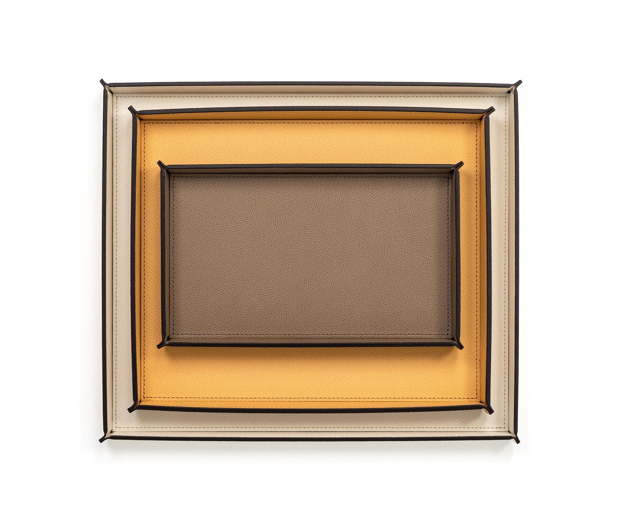 Прямоугольный поднос Leslie - 25X30XH2,5 см / зернистая кожа_кремовый Pinetti 00.1876.029.027 - Вид №5