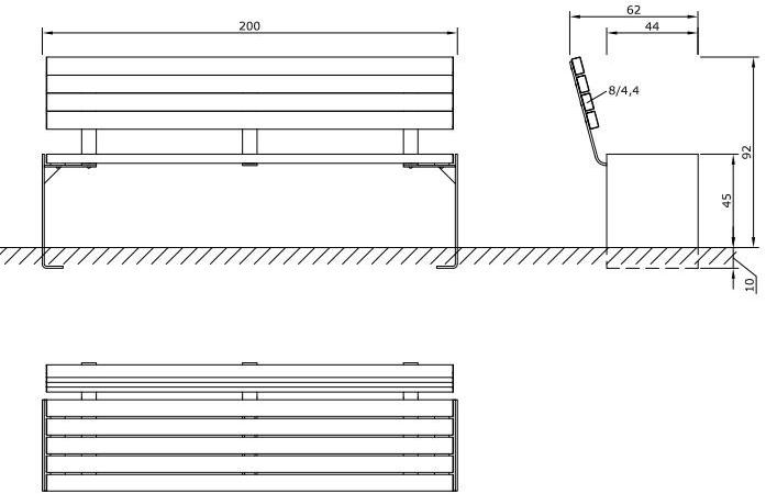 Euroform W Деревянная скамейка со спинкой Aron 1100  - Вид №5