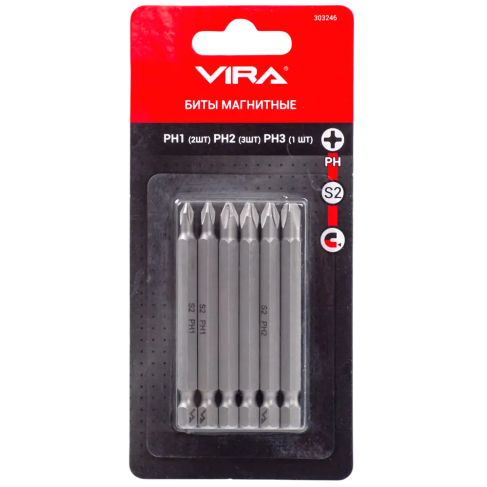 Магнитный набор бит Vira для шуруповерта, 6 предметов 89383372 STLM-1568159 - Вид №2