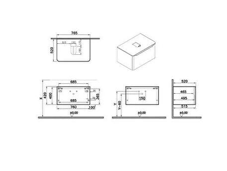 Подвесной умывальник с ящиками VitrA Bathrooms Integra Round ARCH-00006098 - Вид №5