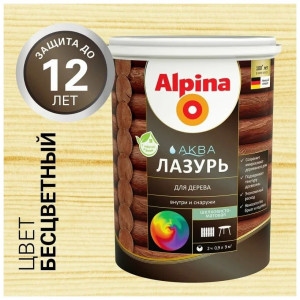 90708152 Аква лазурь для дерева 10 л цвет бесцветный STLM-0347987 ALPINA
