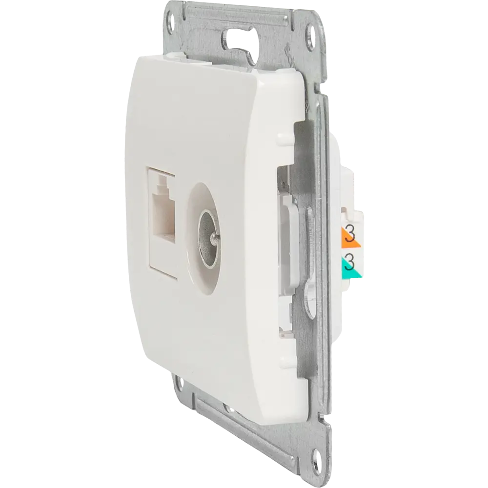Schneider Electric Glossa — двойная розетка RJ45+TV для скрытого монтажа 84693607 STLM-0053751 - Вид №4