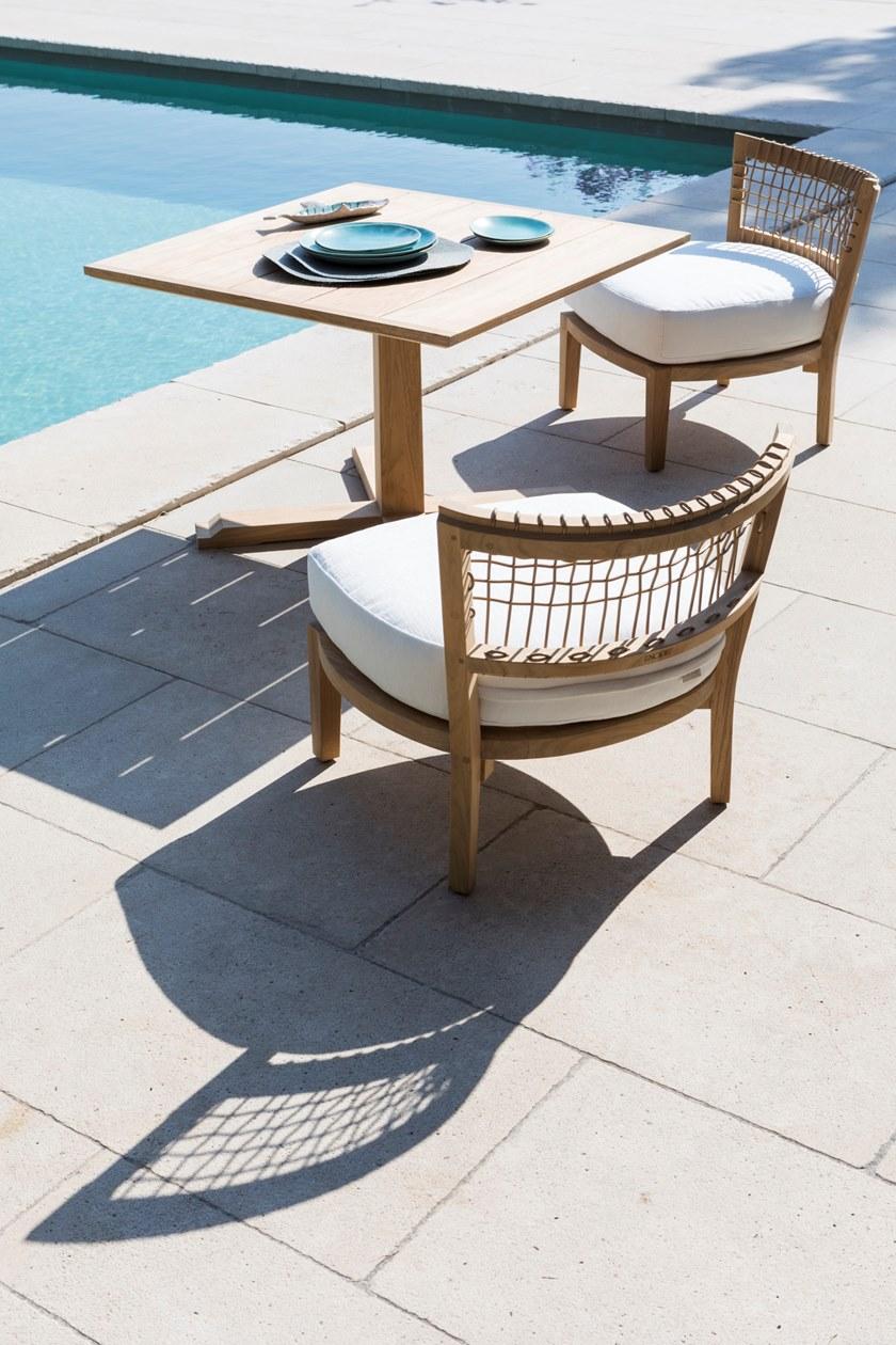 Unopiù Квадратный стол из тика с основанием 4 звезды Synthesis Tasyqb - Вид №6