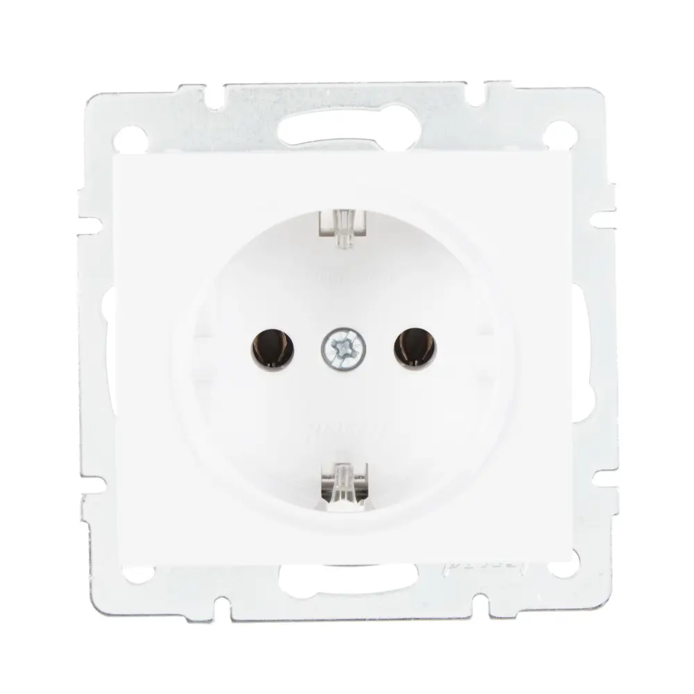 Розетка встраиваемая Lezard Rain с заземлением, цвет белый STLM-2178657