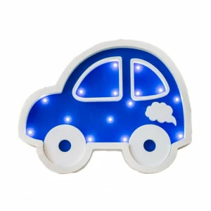 Ночник деревянный 30 см бело-синий "Машина" LAMPA I DEREVO  00-3880200 Белый;синий