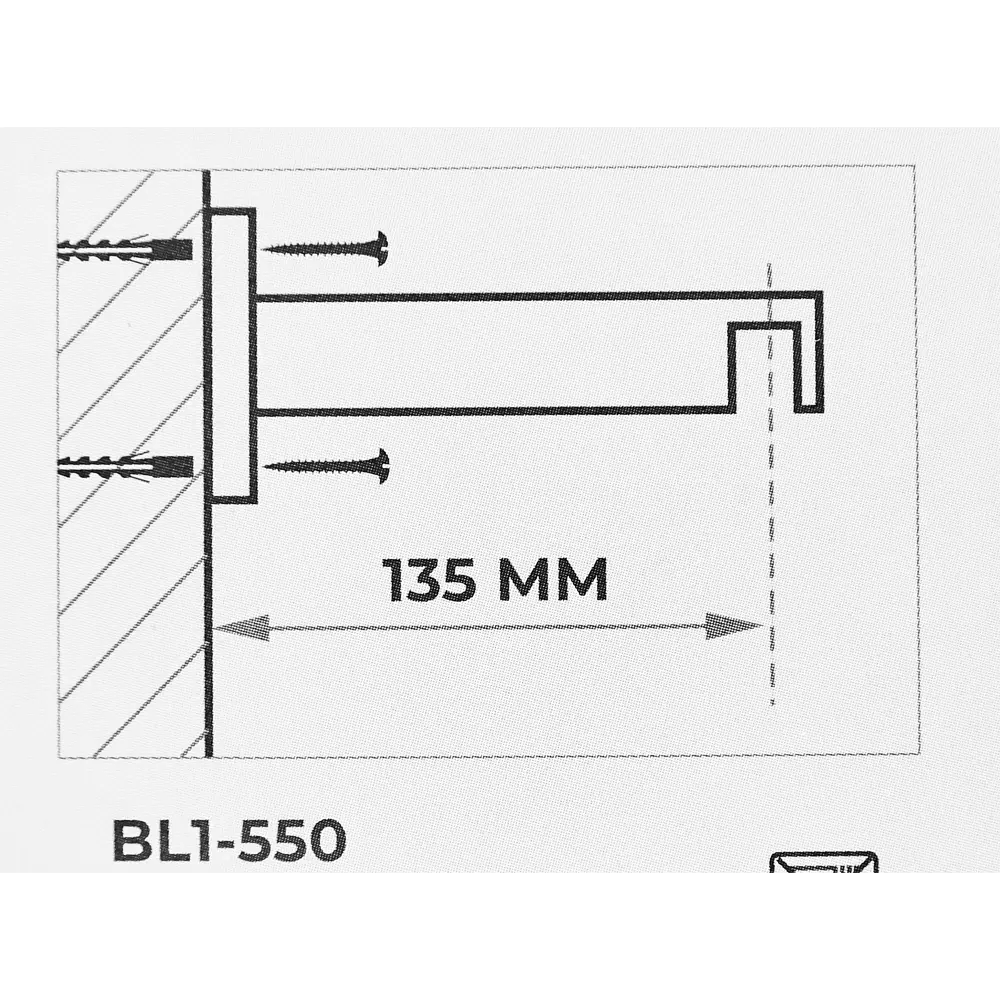 Держатель однорядный Хайтек алюминий цвет черный 14.65 см ARTTEX STLM-2021802 - Вид №4
