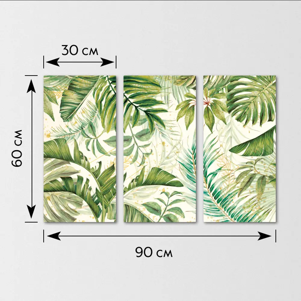Картина на МДФ Тропики 30x60 см 3 шт POSTERMARKET STLM-2000855 - Вид №5