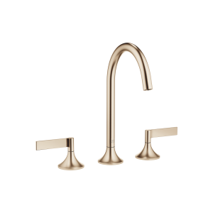 VAIA Смеситель для раковины на три отверстия со сливным клапаном - Brushed Champagne (22-каратное золото)