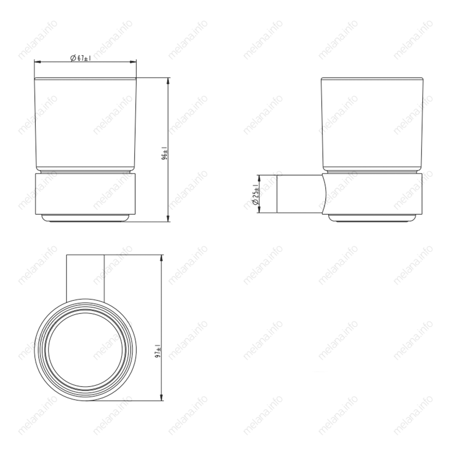 Стакан подвесной MELANA сатин хром MLN-865010 865 серия - Вид №1