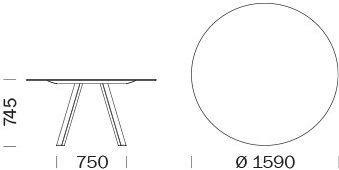 Pedrali Круглый стальной стол Arki-table sun-id-1507072 - Вид №2