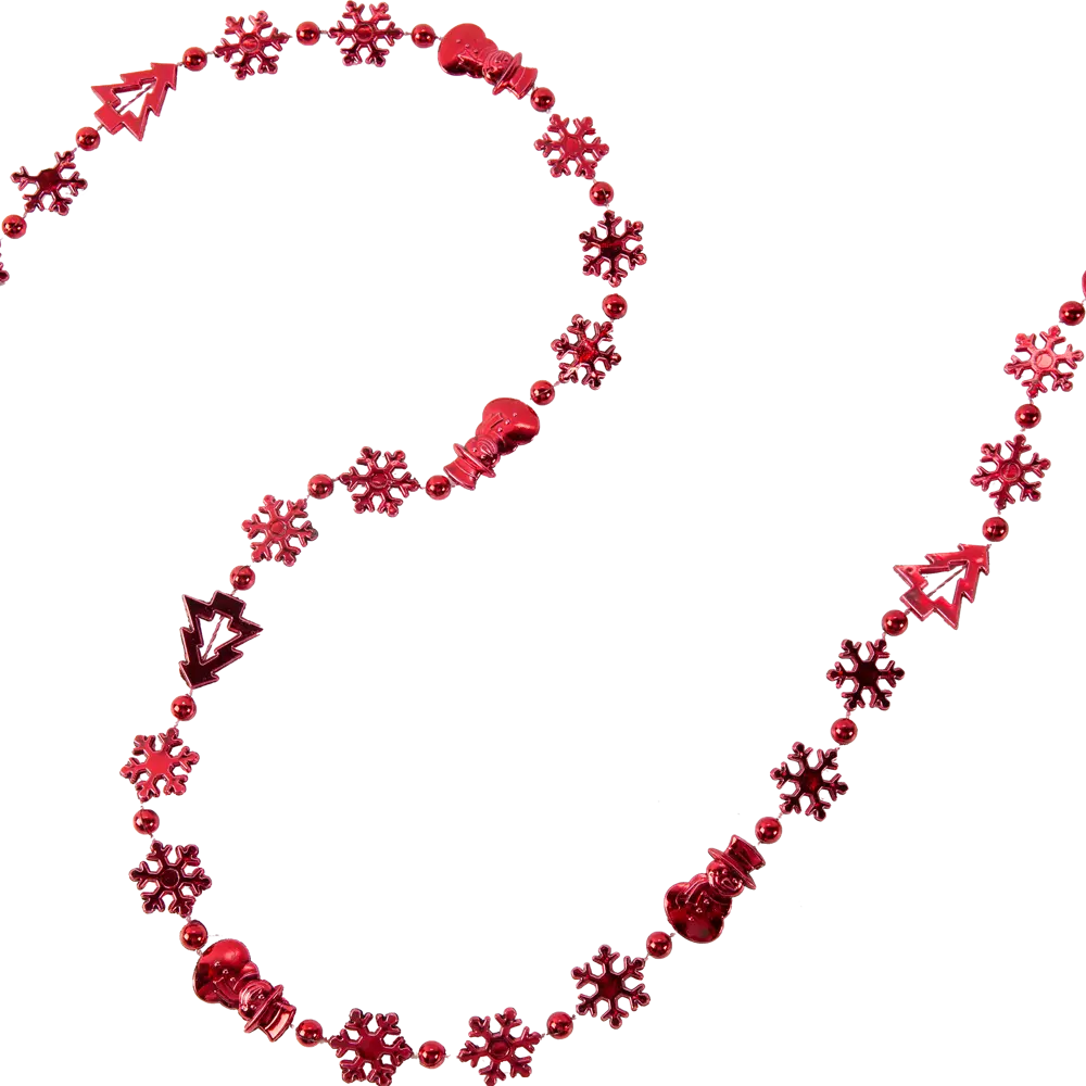 Гирлянда пластиковая Christmas "Снежинки" 270 см красный Santreyd STLM-2122709