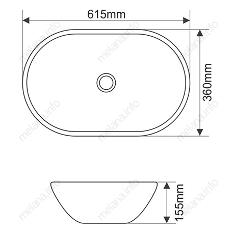 Накладная раковина melana mln-7811amb (матовая черная) 7811AMB-805 - Вид №1