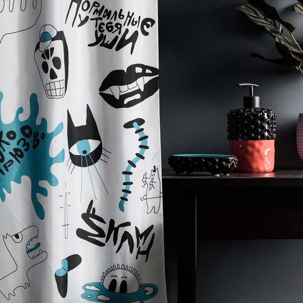 Шторка для ванной Irony 180х200 см цвет белый MOROSHKA STLM-2206590 - Вид №4