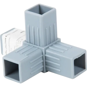 Соединитель 4-х труб угловой 25x25 мм, пластик, цвет серый