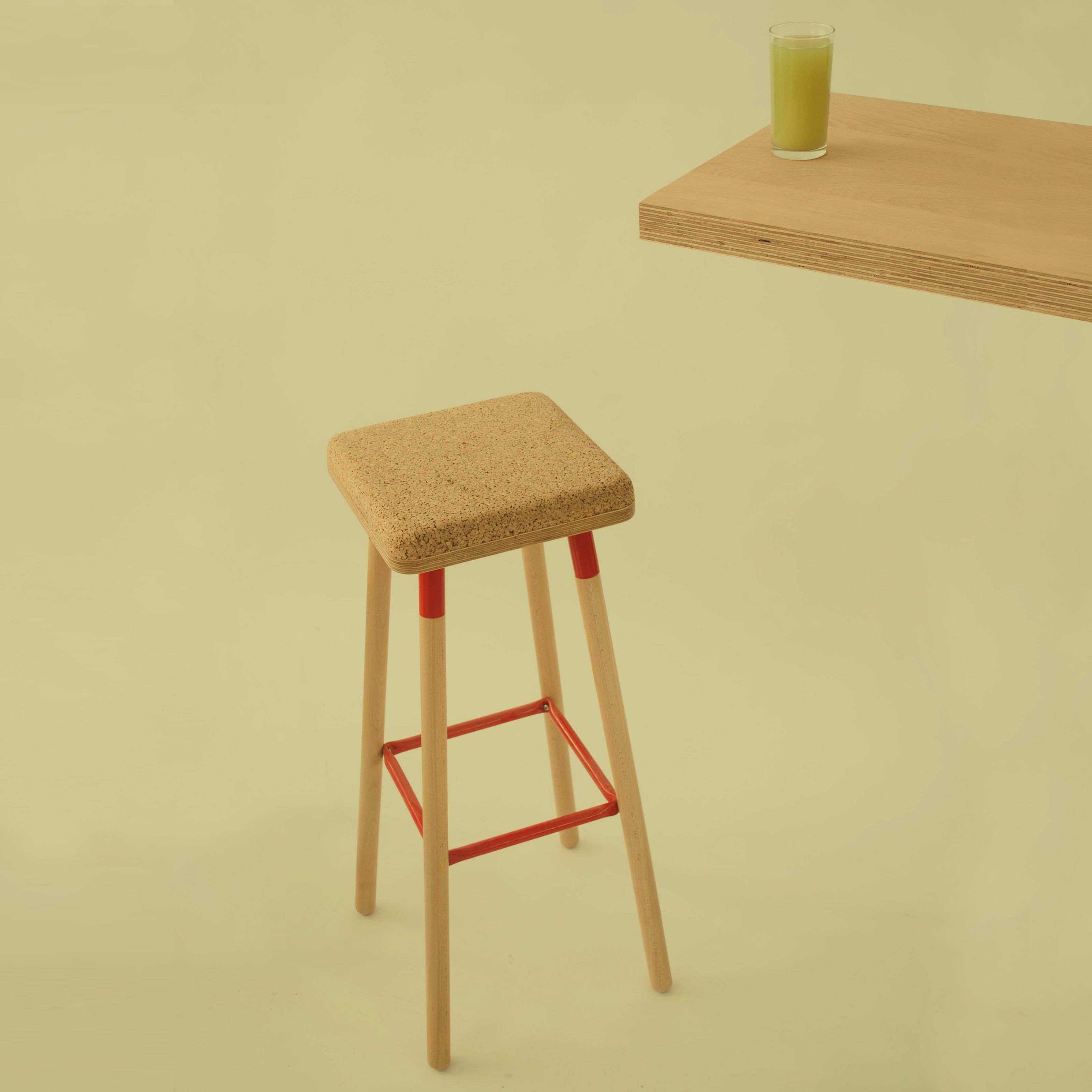 Высокий табурет из пробки с подставкой для ног Askia ARCH-00047469 - Вид №6
