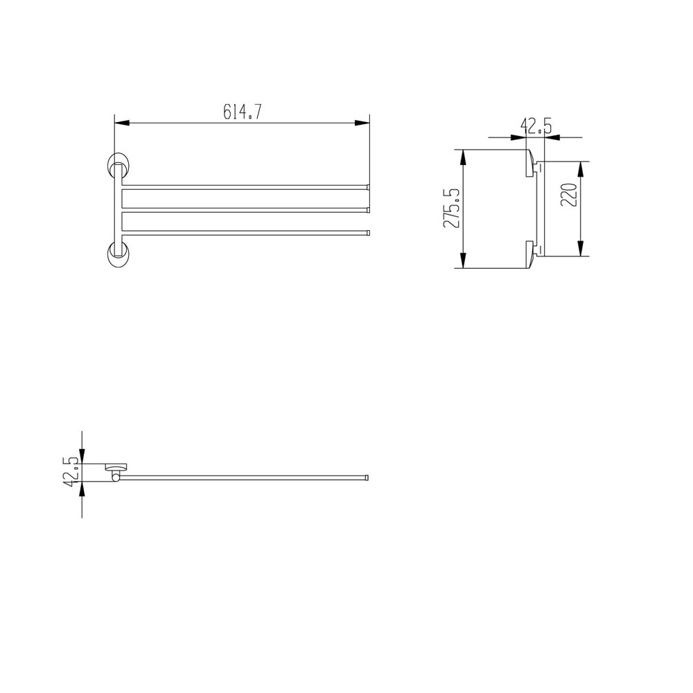 R70127 Полотенцедержатель тройной Raiber  - Вид №2