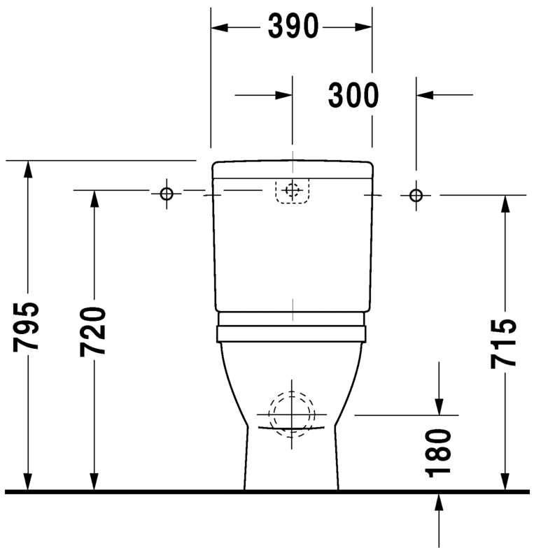 0128092064 Компакт унитаз с бачком Белый Duravit Starck 3 Германия - Вид №3