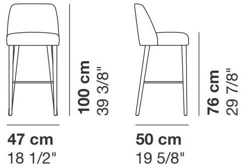 La Cividina Высокий табурет из ткани Velour sun-id-1468875 - Вид №3