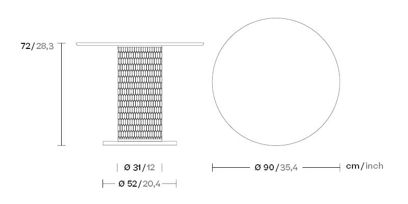 Алюминиевый садовый стол Kettal сетка ARCH-00141308 - Вид №6