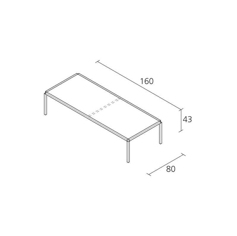 Alias Прямоугольный стеклянный журнальный столик Tavolo zero sun-id-1393946 - Вид №1