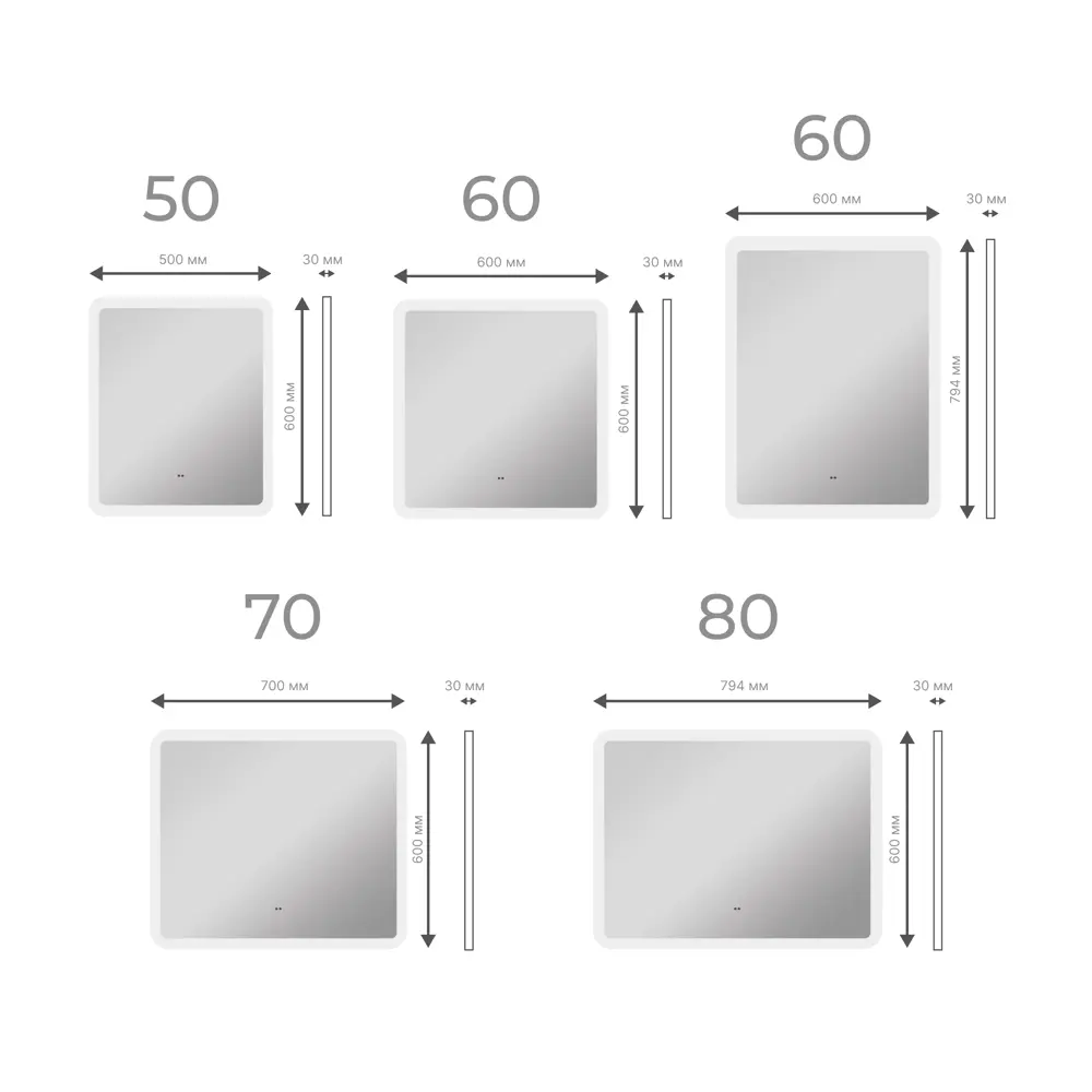 Зеркало Vigo Vento Comfort с интеллектуальной подсветкой и датчиком движения 89359102 STLM-0990208 - Вид №6