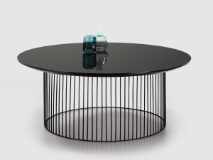 Круглый стол из стали и дерева