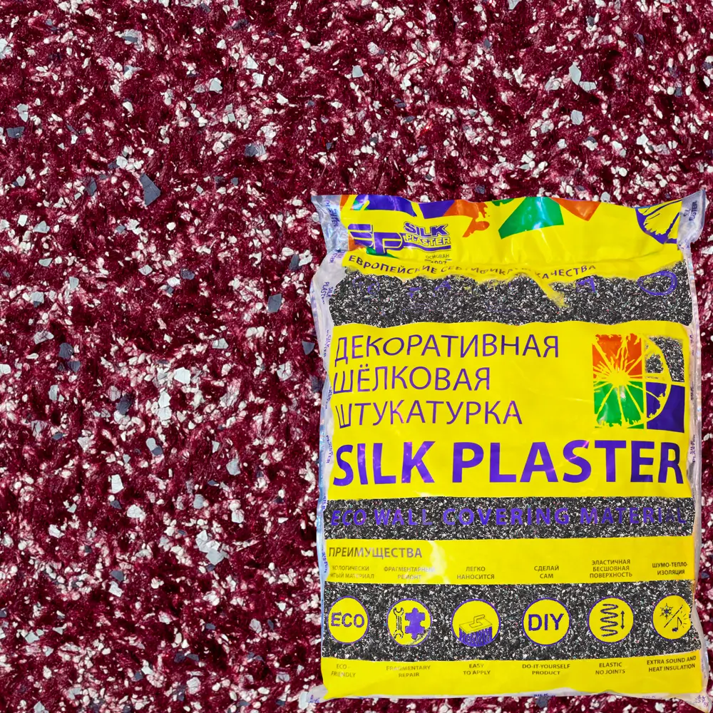 Жидкие обои Silk Plaster Ист 956 1.2 кг цвет бордовый STLM-2069268