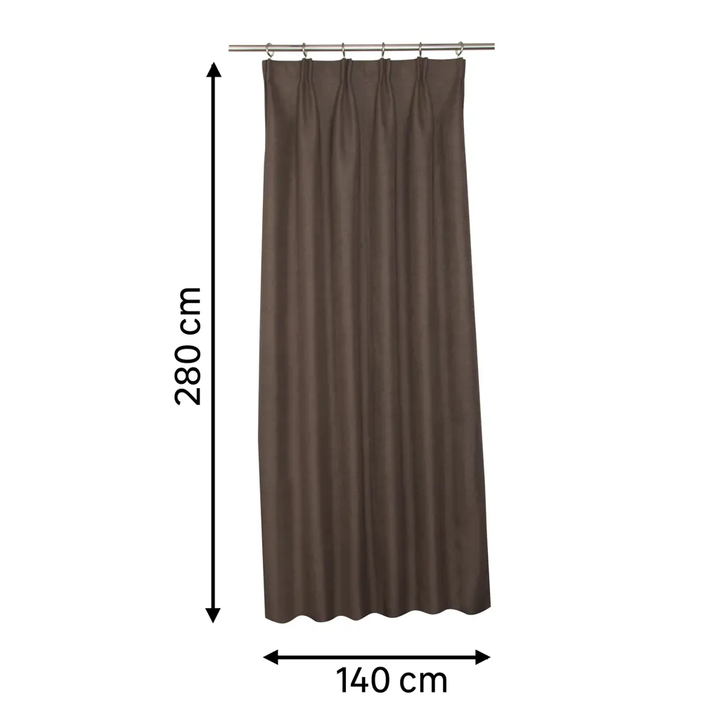 Штора на ленте Inspire Tiisetso 140x280 см цвет коричневый 83562052 STLM-2065149  - Вид №2