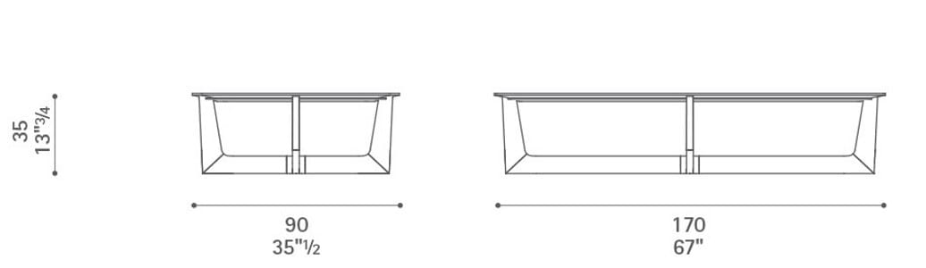 Прямоугольный мраморный журнальный столик Poltrona Frau коллекция-столы и стулья ARCH-00152281 - Вид №2