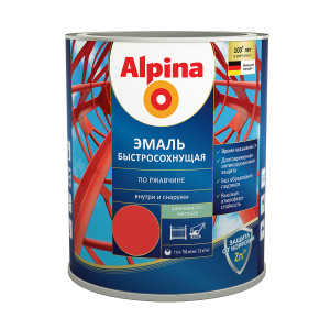 90716138 Грунт-эмаль быстросохнущий 0.75л красный STLM-0351629 ALPINA