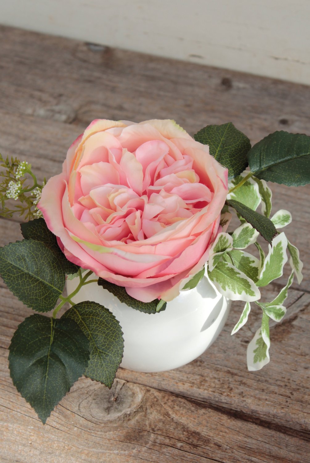 4219 553 a3 Ложная роза в керамическом горшке, 17 см, абрикос H-andreas 