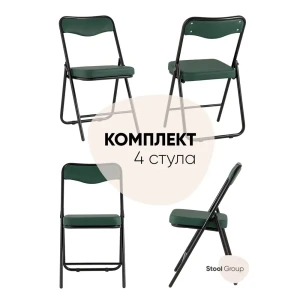 90571604 Складной стул Фабрикант Джонни экокожа черный матовый 4 стула fb-jonny-eco-01 BOX STLM-1493379
