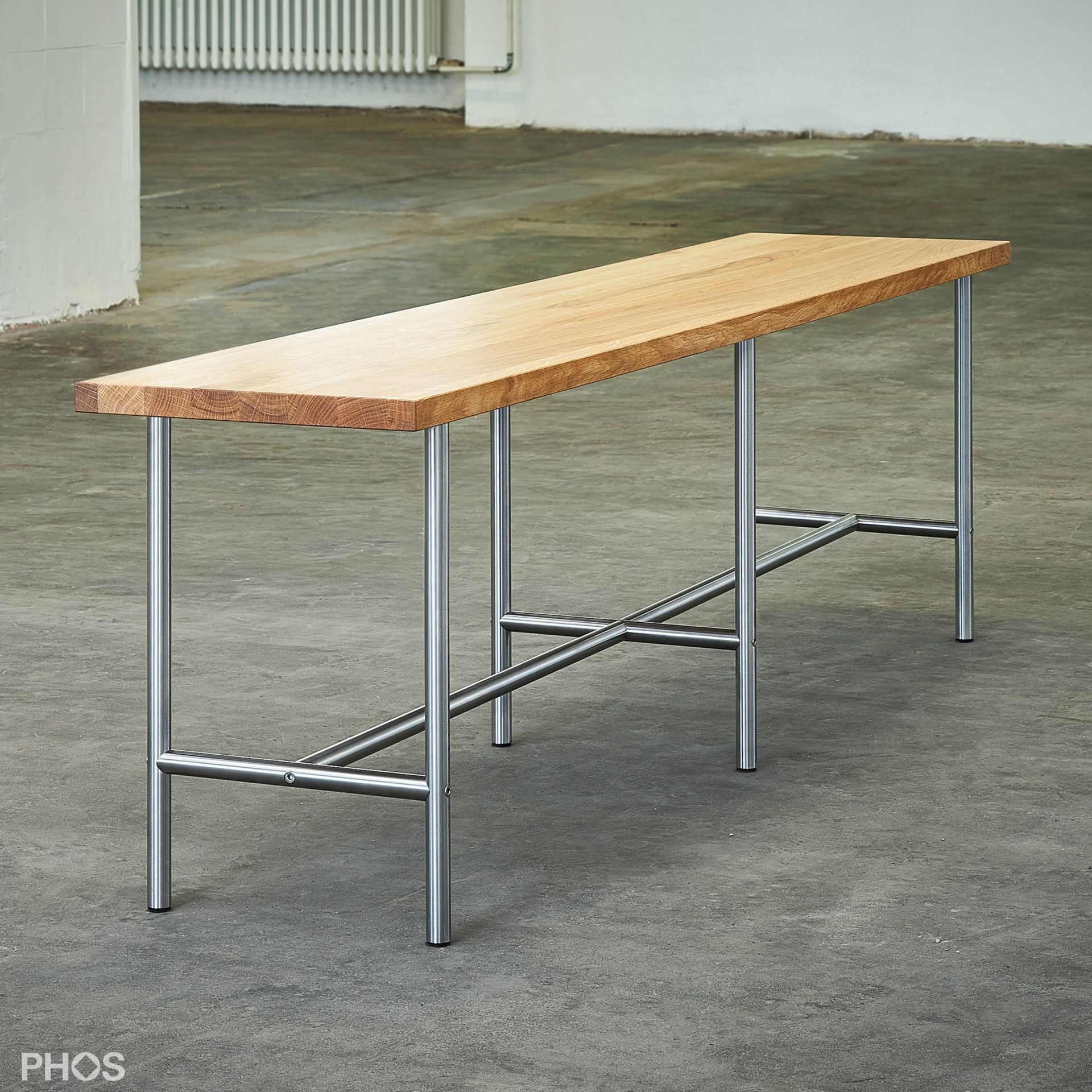 SiB1200-Eiche Скамья с сиденьем из массива дуба, ширина 135 см. PHOS  - Вид №4