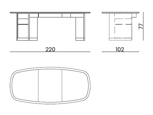 Кожаный деревянный стол с ящиками Bizzotto Italia Atmosphera ARCH-00087783 - Вид №5