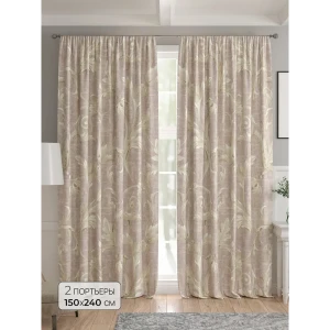 91799622 Комплект штор 2 шт на ленте Comfy Way Базовая Коллекция CW521259 150x240 см жаккард цвет бежевый STLM-1021279