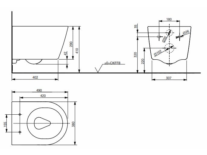 Керамический подвесной туалет без бриды TOTO RP ARCH-00147576 - Вид №5