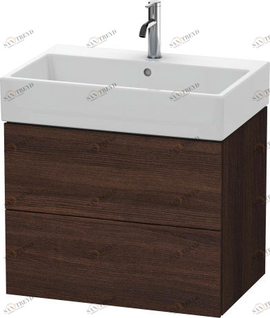 LC627605353 Тумбочка подвесная L-Cube #LC6276 684 x 459 мм Каштан темный, декор Duravit
