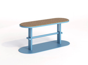 Стальная и пробковая садовая скамейка