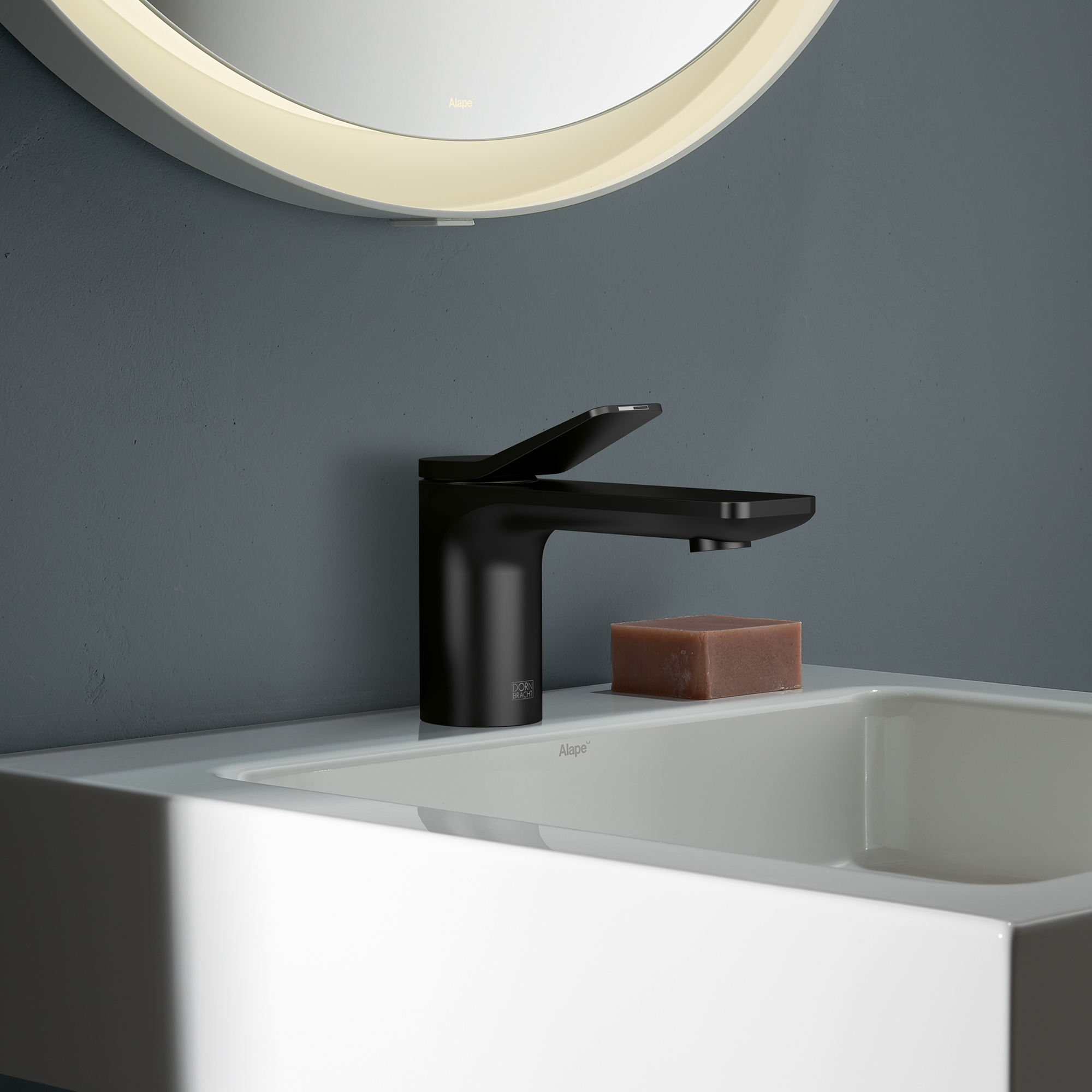 ЛИССЭ Смеситель для раковины, однорычажный, со сливом, матовый хром DornBracht LISSE 33500845-93 - Вид №1