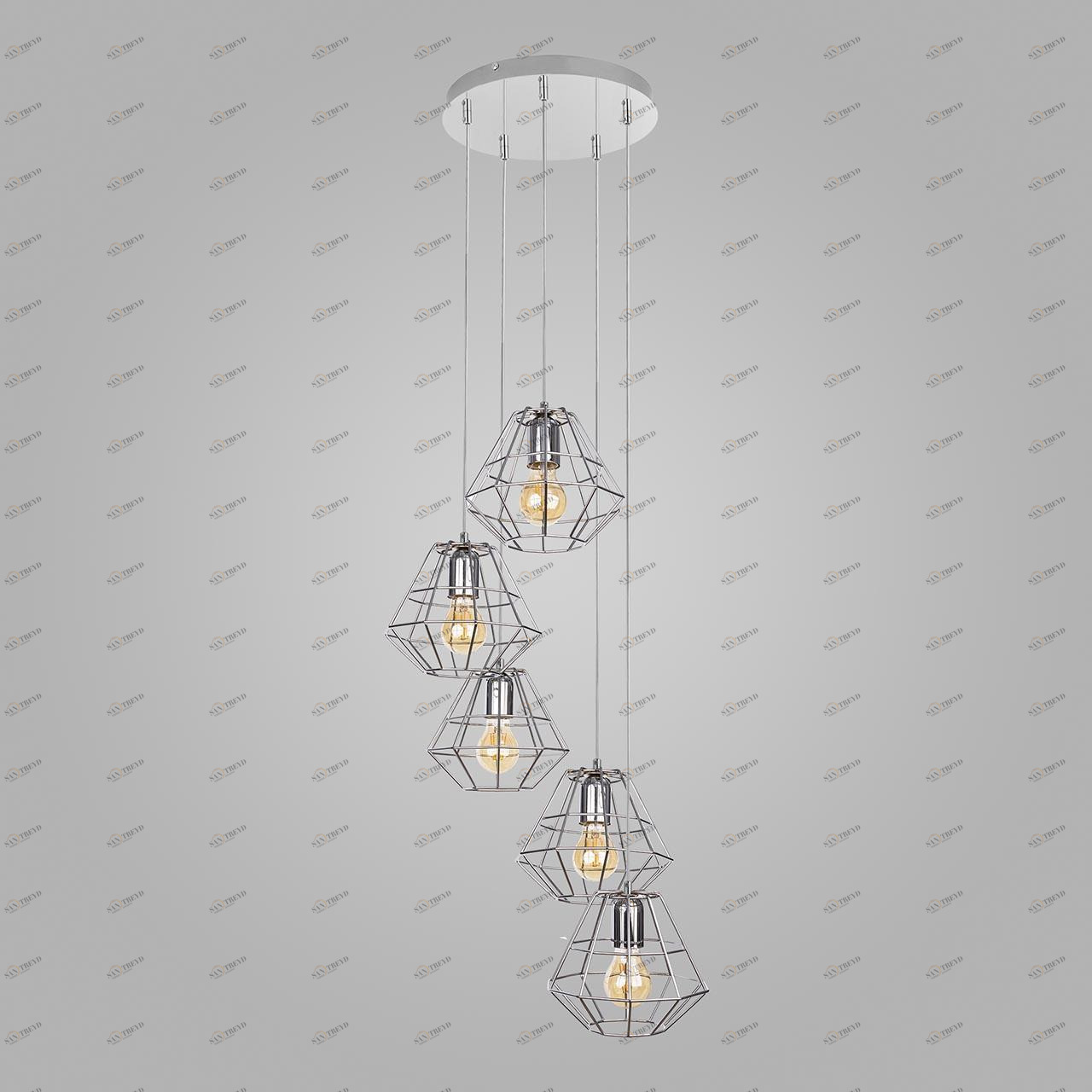 Подвесной светильник металлический серебряный Diamond Silver 4289 TK LIGHTING ДИЗАЙНЕРСКИЕ, КАСКАДНЫЕ 00-3889598 Прозрачный;серебро 