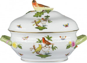 59377 Herend Супница овальная 3,85л "Ротшильд" (с птичкой) Фарфор