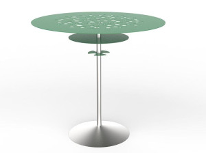 Высокий круглый стол для общественных мест из листового металла