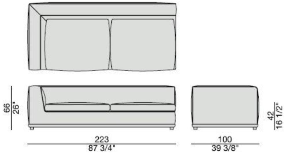 Porada Модульный угловой диван из ткани Iron sun-id-1447105 - Вид №1