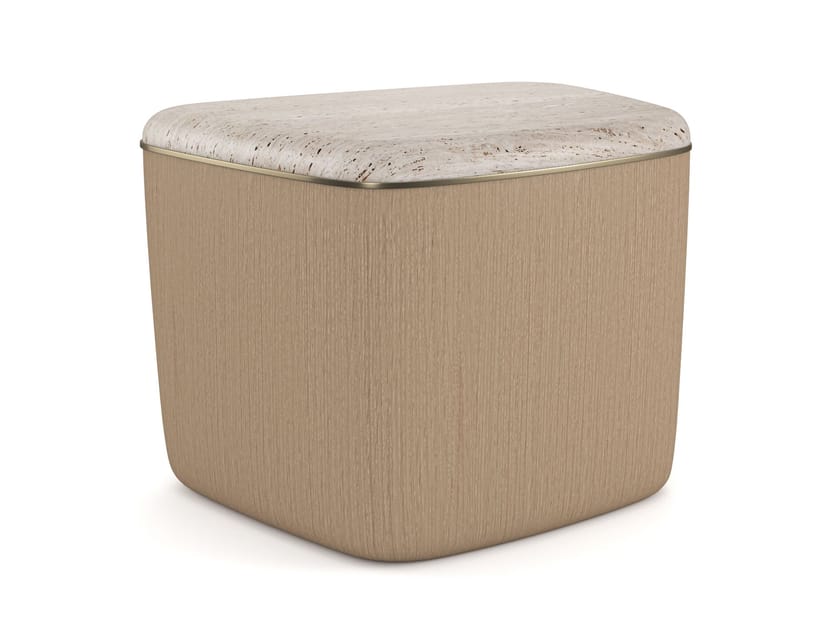 Высокий журнальный столик с травертиновой столешницей Caracole Serir ARCH-00003022