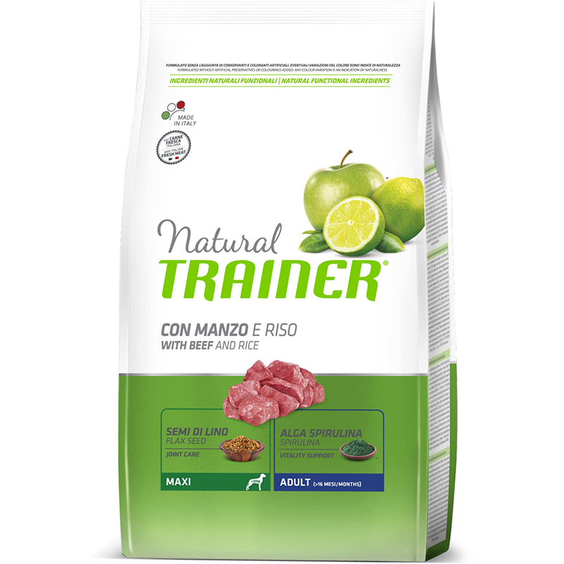 ПР0049151 Корм для собак TRAINER Natural для крупных пород говядина, рис сух. 3кг NATURAL TRAINER 