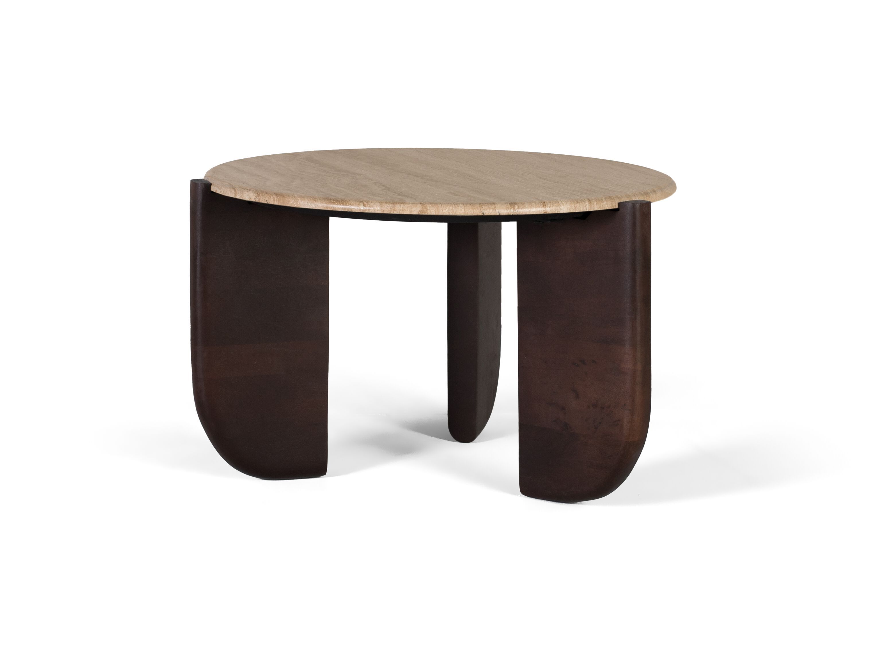 Травертин круглый журнальный столик Giner y Colomer 1658 ARCH-00024141