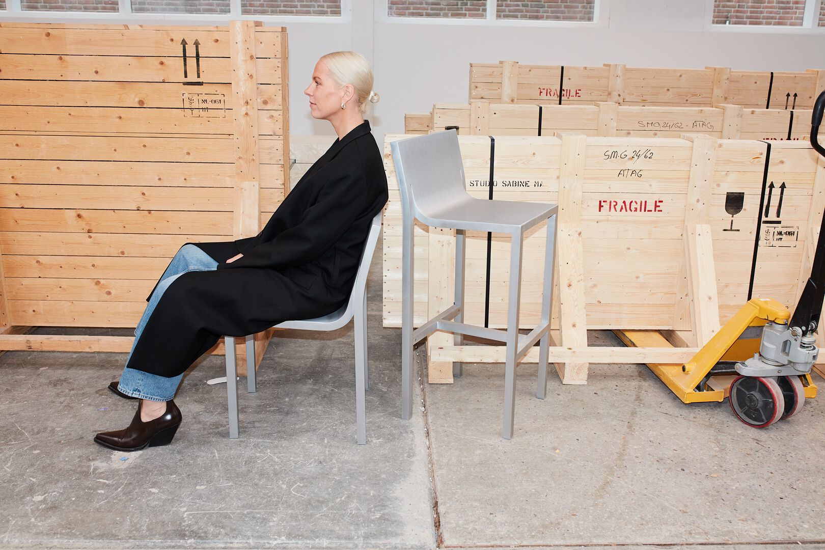 Штабелируемый алюминиевый стул BD Barcelona Stedelijk ARCH-00132726 - Вид №38