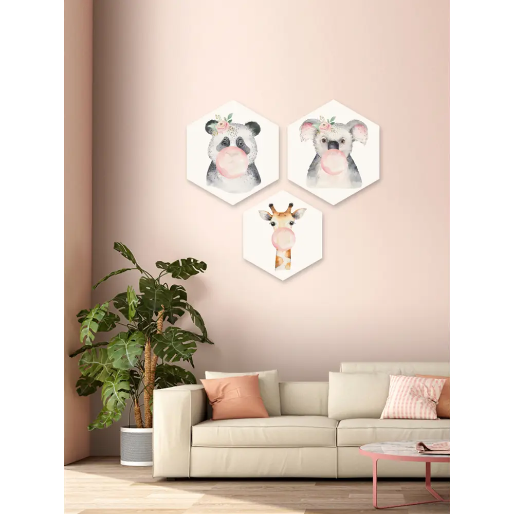 Картина на МДФ Бабл Гам 45x52 см 3 шт POSTERMARKET STLM-2008159 - Вид №4