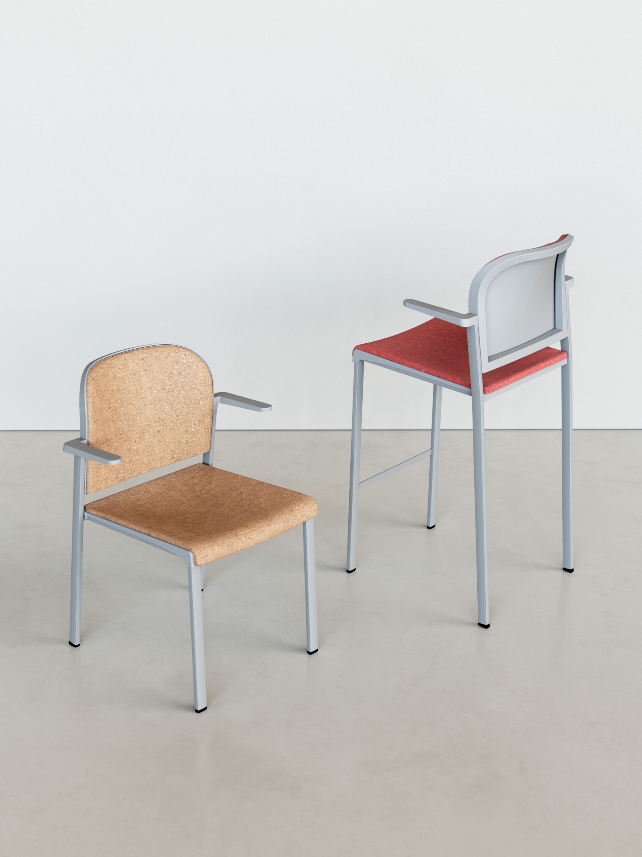 Штабелируемый офисный стул из ткани с подлокотниками IBEBI био ARCH-00080941 - Вид №1