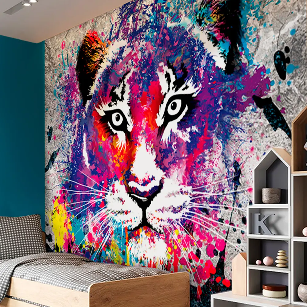 Фотообои Красочный тигр флизелиновые 300x270 см L13-811 FBRUSH 3D FLIZART STLM-2059225 - Вид №3